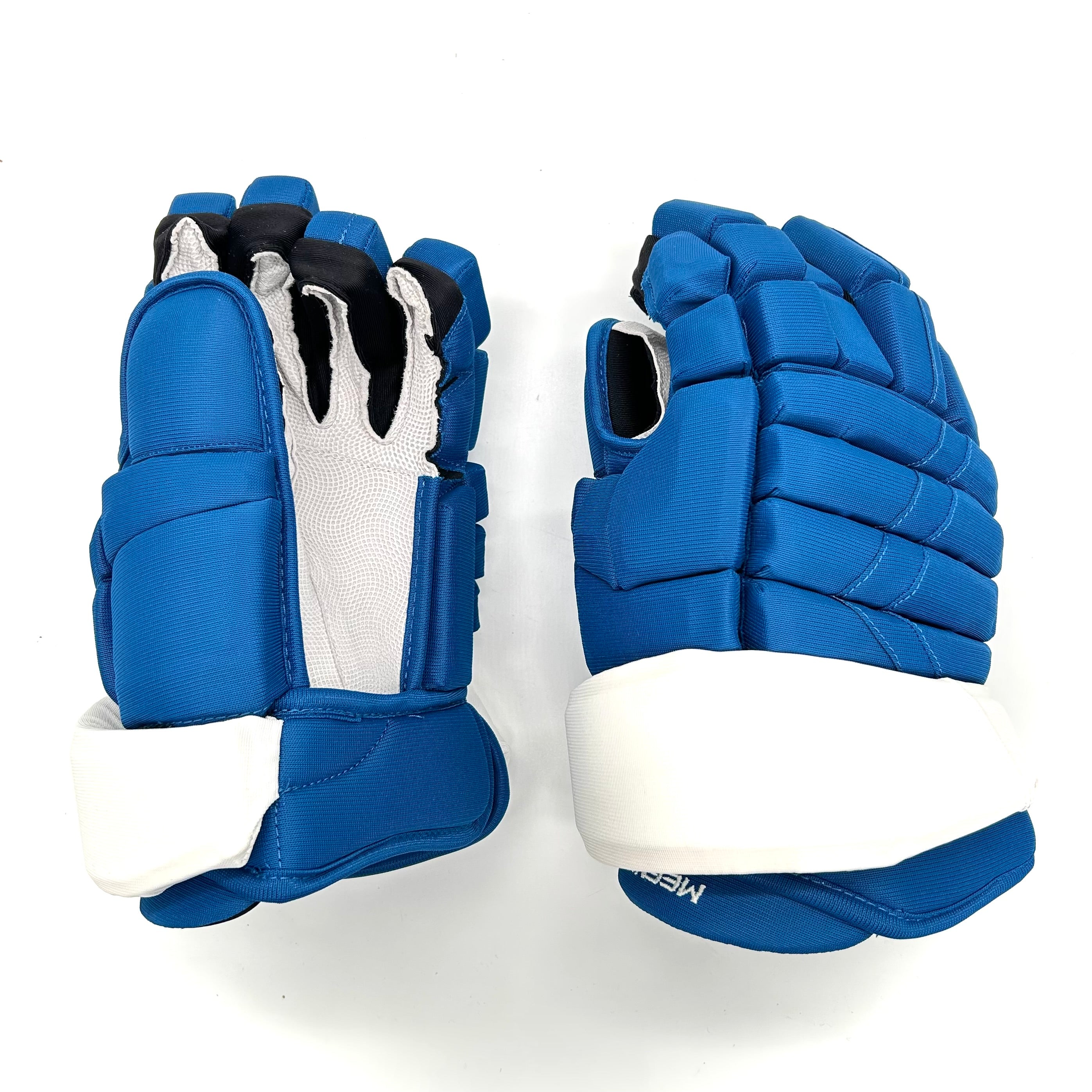 Warrior Alpha DX - Gant NHL Pro Stock - Jayson Megna (Bleu/Blanc) *Sans logo*
